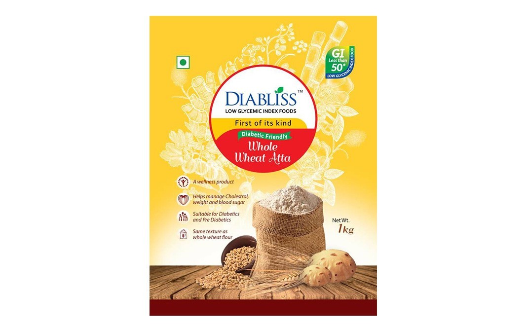 Diabliss Diabetic Friendly Whole Wheat Atta   Box  1 kilogram